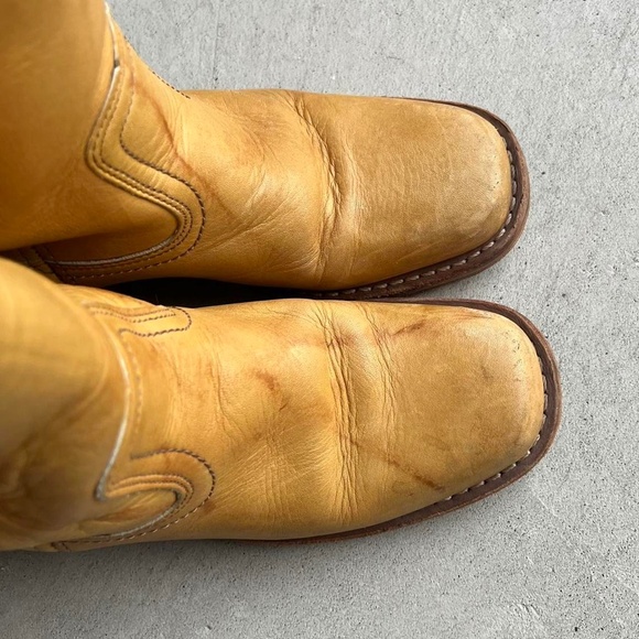 SOLD Vintage 70s Frye Campus Banana Boots Womens 5.5 Square Toe Marbled Boot - Picture 7 of 11